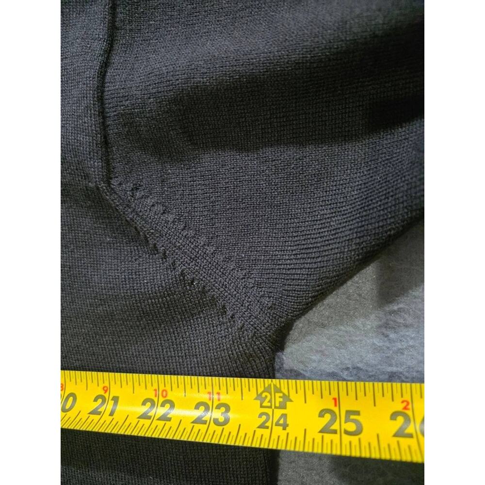 Cortina Italia Men's 100% Merino Wool Long Sleeve Polo Sweater Black L A010558 - Picture 4 of 6